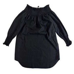 Central Park West New York Smocked Neck /‎ Wrist Tunic Black - XS